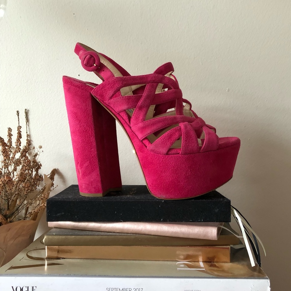 Authentic Hot pink Prada Platform heels